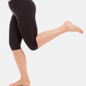 Wi-Thi Mid-Rise Pocketed Crop Legging – Booya Black
