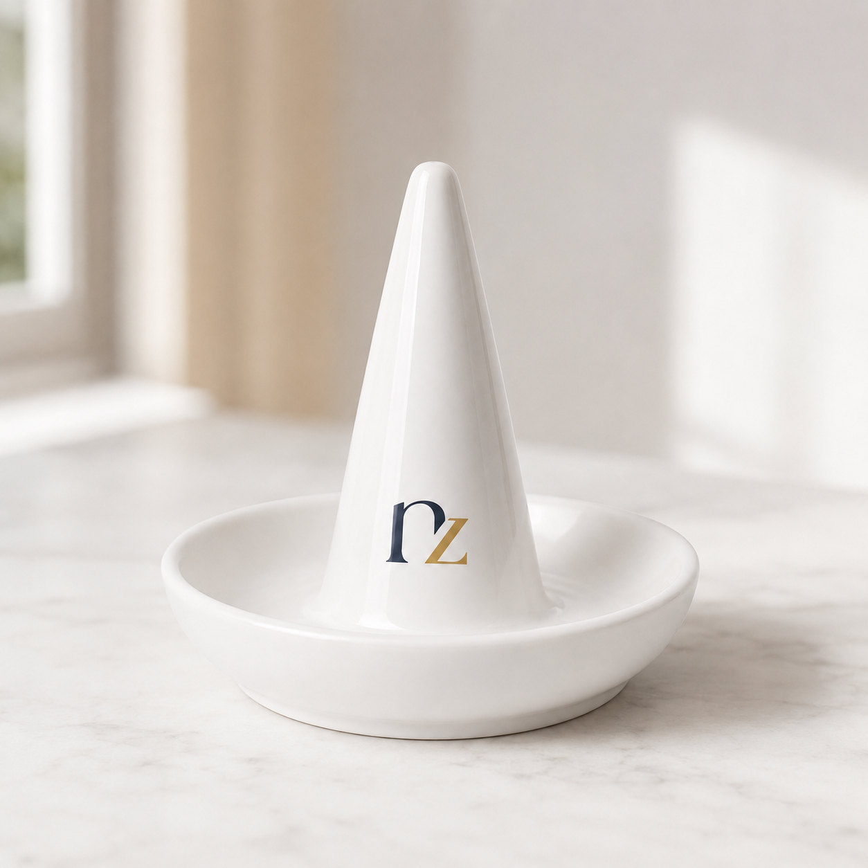 Ceramic Jewelry Ring Holder Decorative Organizer White | Wholeds - Image 4