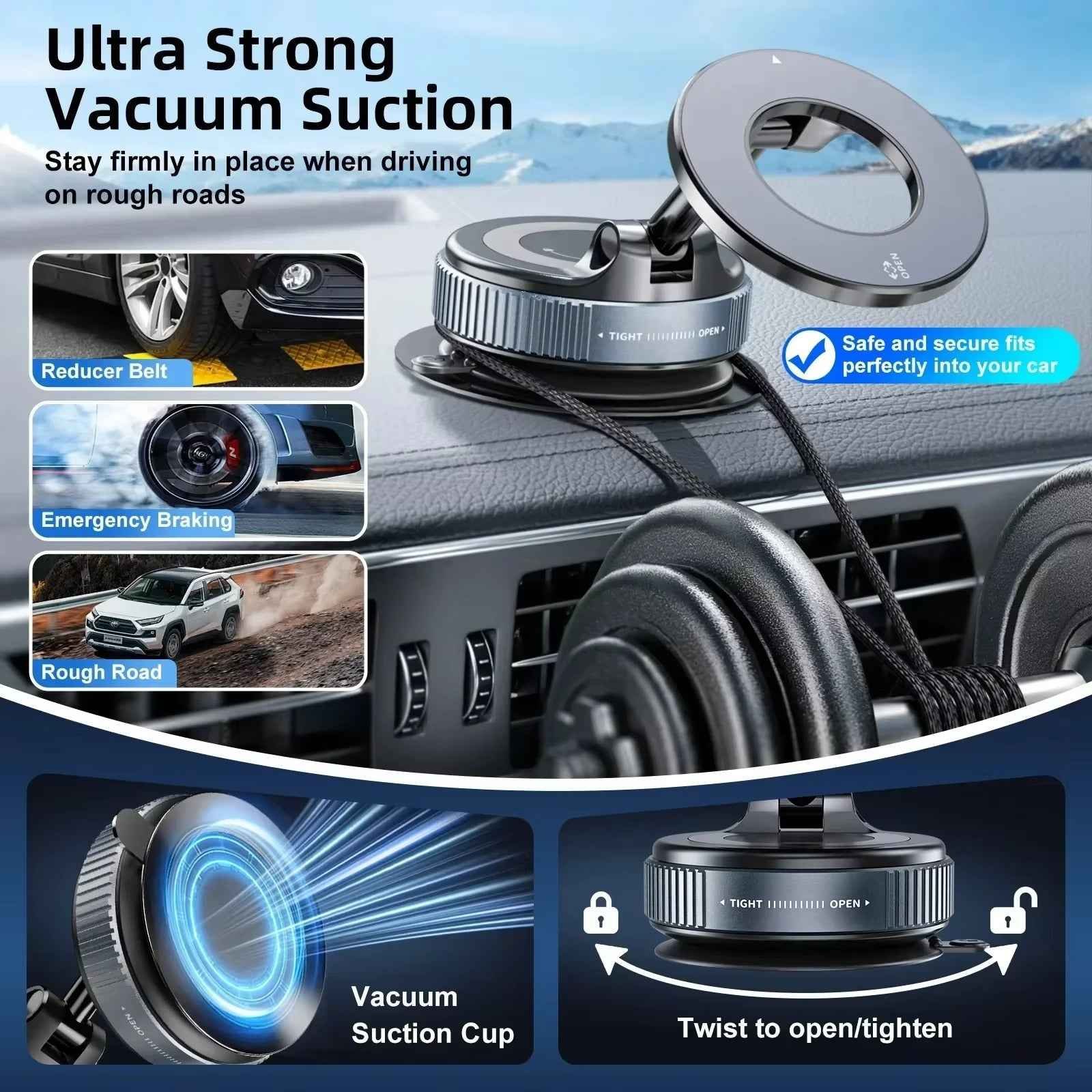 360° Foldable Magnetic Phone Holder – Adjustable Vacuum Car Mount - Image 20