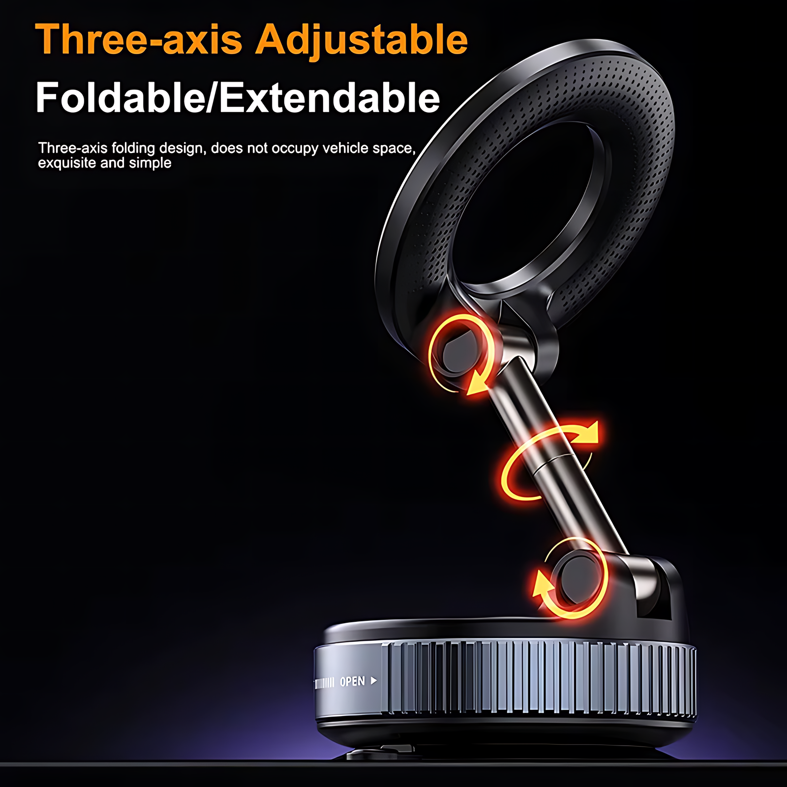 360° Foldable Magnetic Phone Holder – Adjustable Vacuum Car Mount - Image 14
