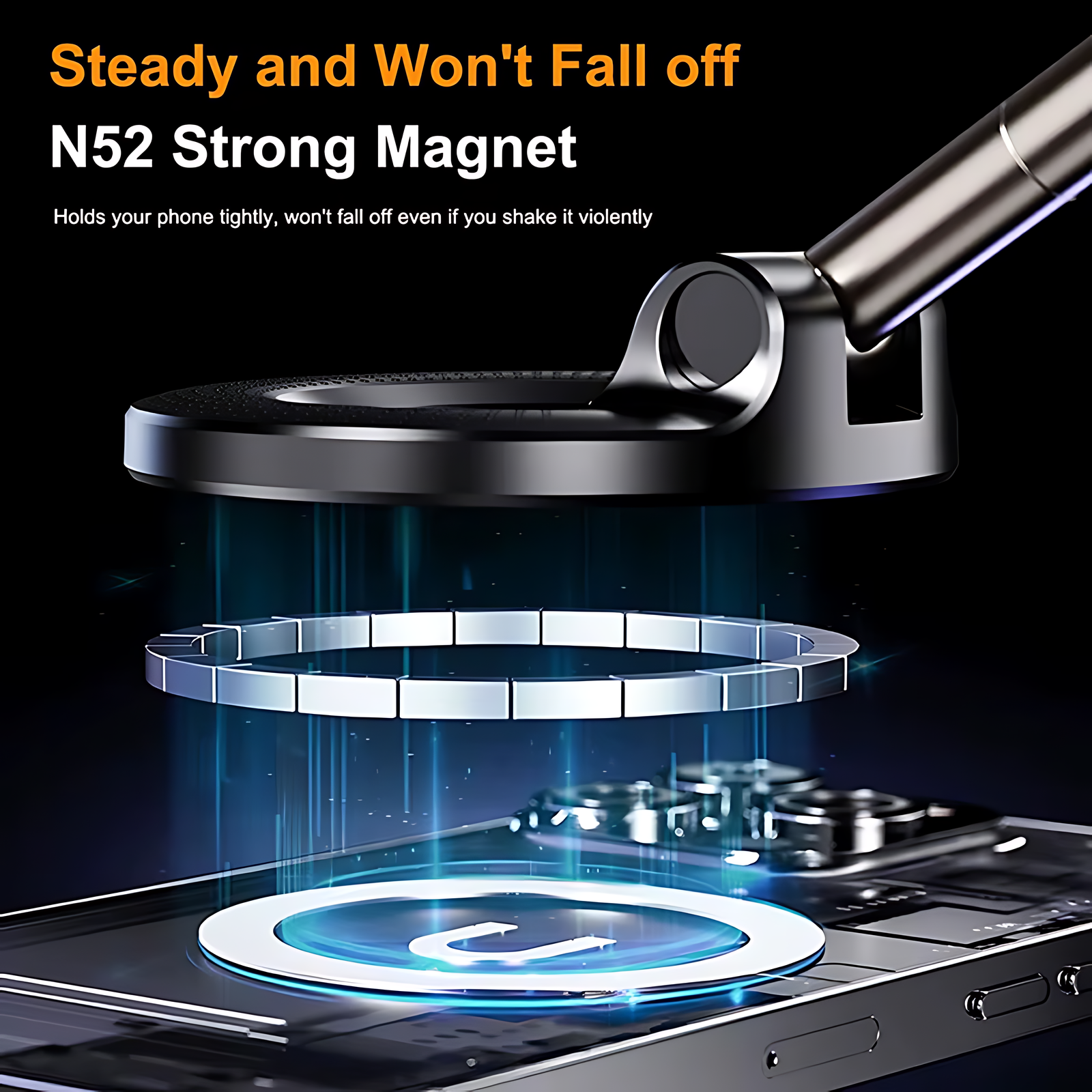 360° Foldable Magnetic Phone Holder – Adjustable Vacuum Car Mount - Image 13